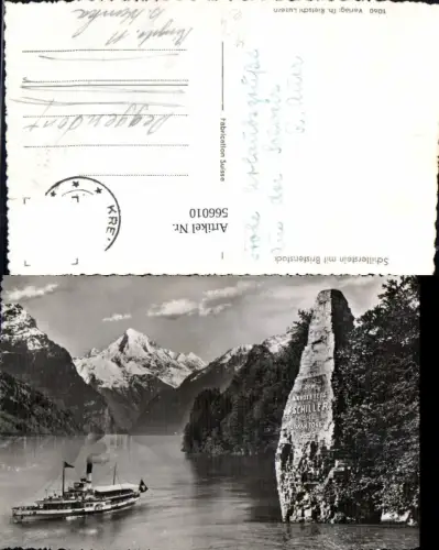 566010,Schiff Binnenschiff Dampfer Uri b. Schillerstein m. Bristenstock