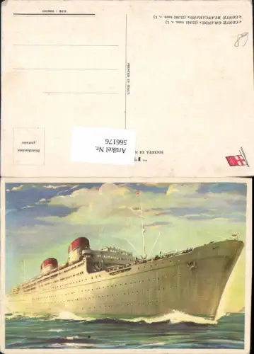 566176,Schiff Hochseeschiff Dampfer Conte Grande Conte Biancamano Italia