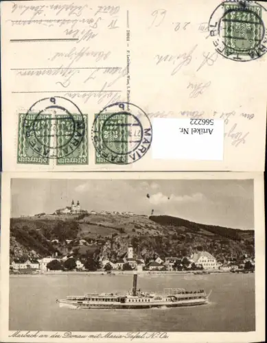 566222,Schiff Binnenschiff Dampfer b. Marbach a.d . Donau m. Maria Taferl