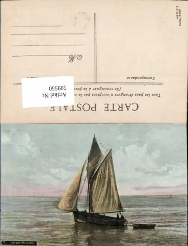 599550,Künstler Ak Segelschiff Segelboot Boot Barque de peche Fischerboot