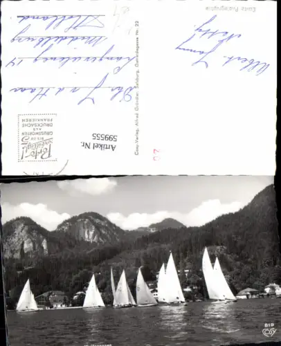 599555,Foto Ak Segelsport in St Gilgen a. Wolfgangsee Segeln Segelschiff pub Cosy 819