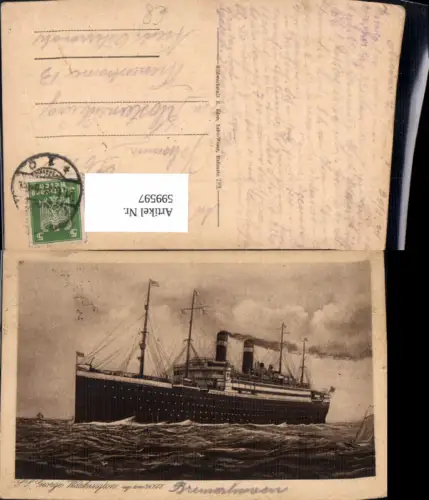599597,Schiff Hochseeschiff S. S. Georg Washington Dampfer