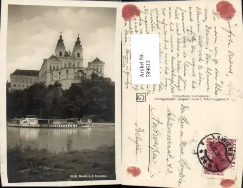 599613,Schiff Binnenschiff Dampfer Dürnstein Stift Melk a. d. Donau