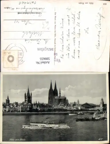599655,Schiff Binnenschiff Dampfer Vaterland Köln a. Rhein Dom