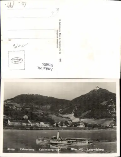 599656,Foto Ak Schiff Binnenschiff Dampfer Wien b. Kahlenberg Leopoldsberg Wien