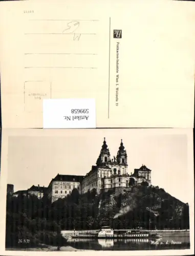 599658,Foto Ak Schiff Binnenschiff Dampfer Aggstein Stift Melk a. d. Donau