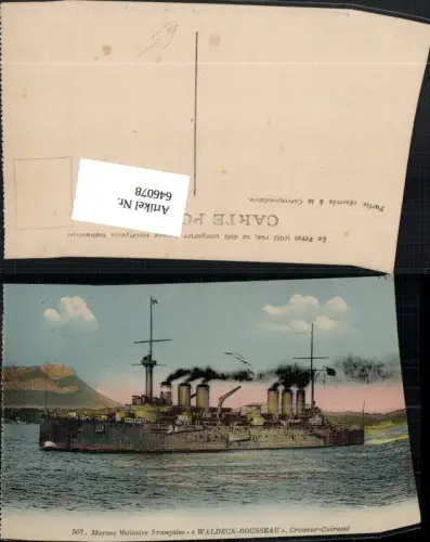 646078,Schifffahrt Schiff Marine Kriegsmarine Waldeck Rousseau Kreuzer Croiseur