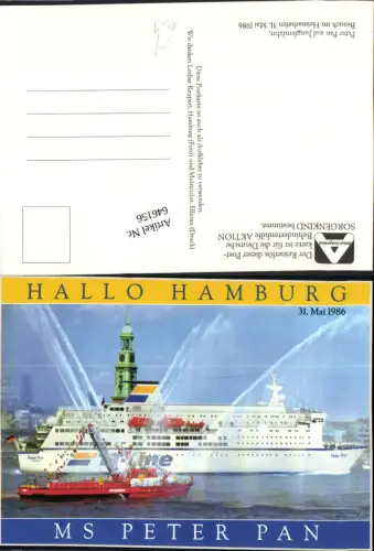646156,Schifffahrt Schiff Hochseeschiff Hamburg 1986 MS Peter Pan