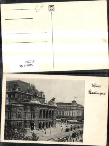216268,Foto Ak Wien Staatsoper Oper Strassenbahn Ringlinien