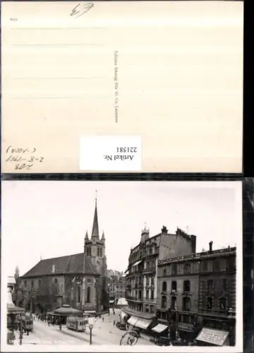 221581,Lausane Place St. Francois Kirche Straßenbahn Geschäfte Kt Waadt