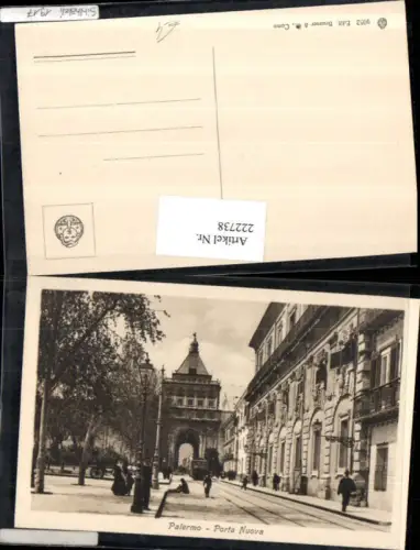 222738,Sicilia Palermo Porta Nuova Straßenansicht Straßenbahn Tor Pforte