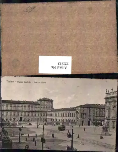 222813,Piemonte Torino Turin Piazza Castello Palazzo Reale Platz Straßenbahn Denkmal