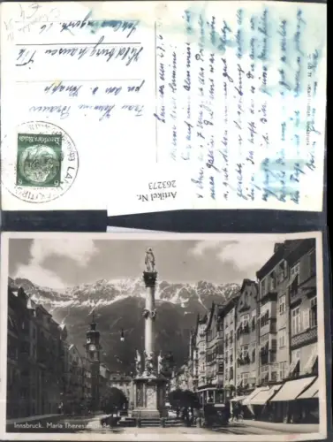 263273,Foto Ak Strassenbahn Wagennummer 34 Innsbruck Maria Theresienstraße Annasäule