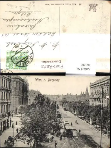 263288,Strassenbahn Wien Burgring Wagennummer 1907