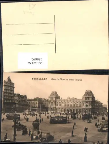 336692,Straßenbahn Bruxelles Gare du Nord et Place Rogier Litfaßsäule