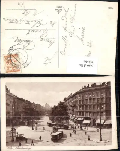 354562,Straßenbahn Wien Kärntnerring Litfaßsäule