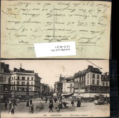 355427,Straßenbahn Amiens La Place Gambetta Standuhr Uhr Kutsche