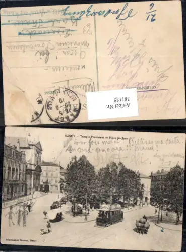 381155,Straßenbahn Nancy Temple Protestant et Place St-Jean Kutsche