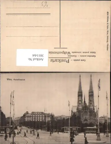 381164,Straßenbahn Wien Maximilianplatz Kirche Votivkirche
