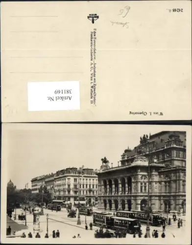 381169,Straßenbahn Wien Opernring Ringlinien Oper Litfaßsäule