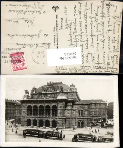 389843,Foto Ak Straßenbahn Wien Staatsoper Oper