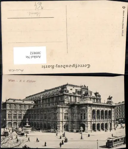 389852,Straßenbahn Wien K.k. Hofoper Oper Kutsche