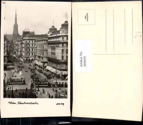 389855,Foto Ak Straßenbahn Wien Kärntnerstraße Automobile