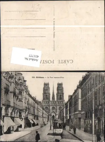 431777,Orleans La Rue Jeanne-d Arc Straßenbahn Kathedrale