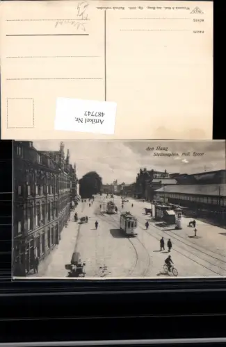 487747,Straßenbahnen Den Haag Stationsplein Holl. Spoor Litfaßsäule
