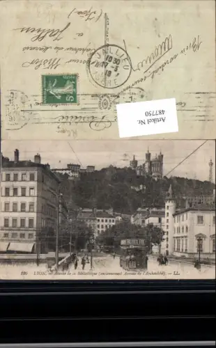 487750,Straßenbahn Lyon Avenue de la Bibliotheque Reklame Bijoux Fix