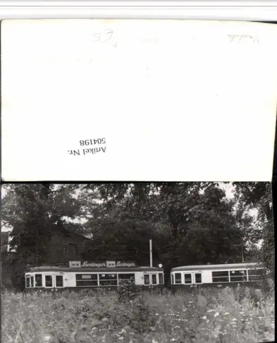504198,Foto AK Straßenbahn Reklame Liesinger