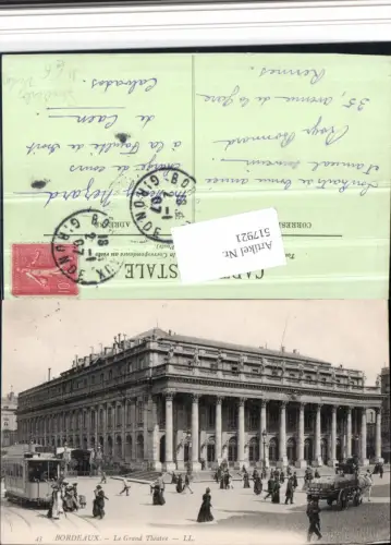 517921,tolle Detailansicht Straßenbahn Bordeaux Grand Theater Theatre belebte patie