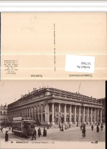 517942,tolle Detailansicht Straßenbahn Bordeaux Grand Theater
