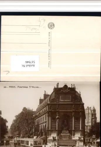517946,Straßenbahn Linie 9 Paris Fontaine St. Michel Auto pub Noyer A.