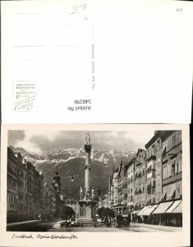 540296,Foto Ak Innsbruck Maria-Theresien-Straße Straßenbahn Linie 2