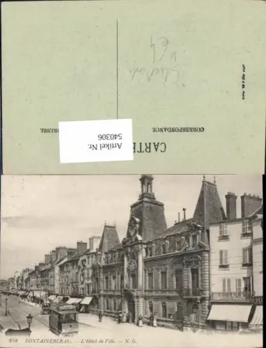 540306,Fontainebleau L Hotel de Ville Straßenbahn Reklame Dubonnet