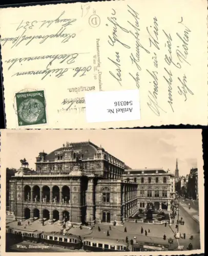 540316,Foto Ak Wien Opernring Staatsoper Oper Straßenbahn Ringlinie