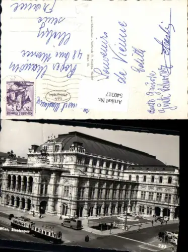 540317,Foto Ak Wien Opernring Staatsoper Oper Straßenbahn Ringlinie