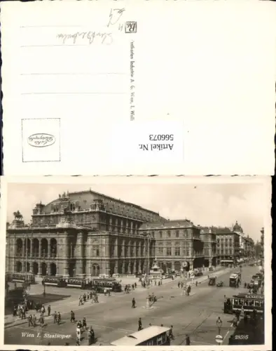 566073,Foto Ak Straßenbahn Wien Ring Staatsoper Ringlinie