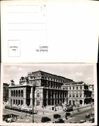566075,Foto Ak Straßenbahn Wien Ring Ringlinie Oper Staatsoper Automobile