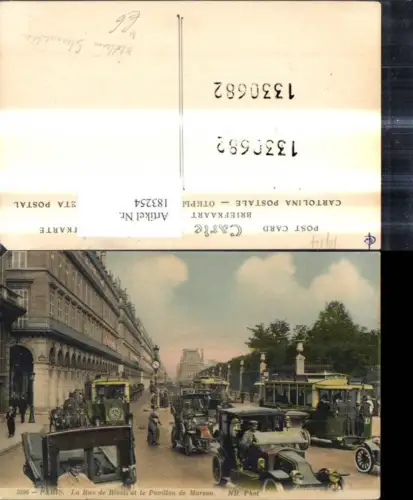 183254,Paris La Rue de Rivoli et le Pavillon de Marsan Automobil Oldtimer Strassenbahn