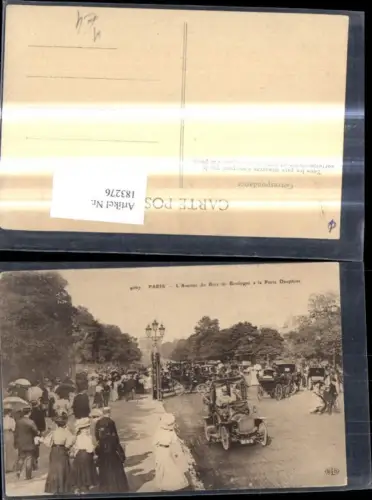 183276,Paris L Avenue du Bois de Boulogne a la Porte Dauphine Automobile Oldtimer Kutschen
