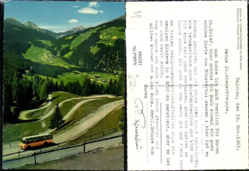 183584,Autobus Reisebus Bus Kehren d. Umbrailstrasse Münstertal Ofenpaß Piz d Aint