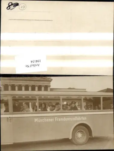 194154,Foto Ak Autobus Reisebus Bus Personen Münchener Fremdenrundfahrten München