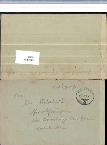525838,WK 2 Feldpost 5549B n. Ermershausen mainfranken Hofheim