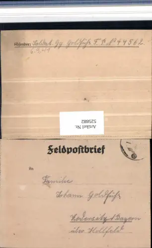 525882,WK 2 Feldpost 44562 n. Zedersitz Wonsees Hollfeld