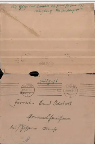 526006,WK 2 Feldpost Inf. Pionier Ers. Kp. 173 Würzburg Ermershausen Hofheim