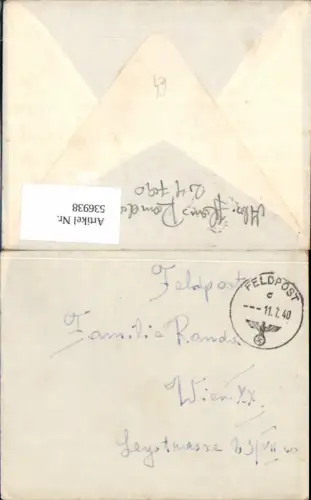 536938,Feldpost WW2 1940 Nr. 24790 Wien 20 Brigittenau