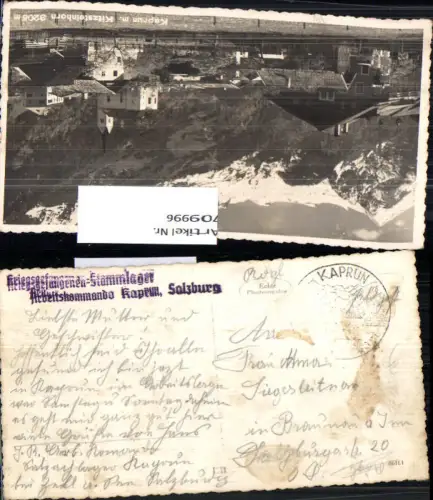 709996 POW Stempel Kriegsgefangenen Stammlager Arbeitskommando Kaprun n. Braunau am Inn