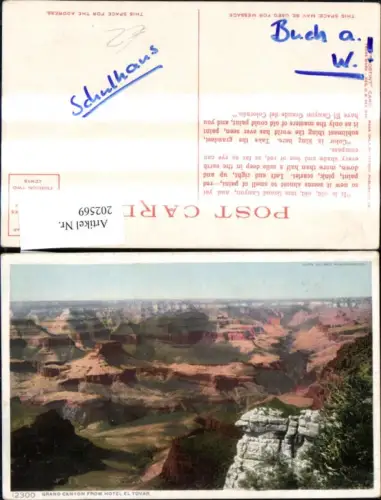 202569,Arizona Grand Canyon from Hotel el Tovar